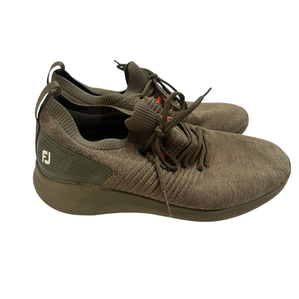 FootJoy FJ Flex XP Spikeless Golf Shoes Size 11.5 M Olive Green Outdoor Sports